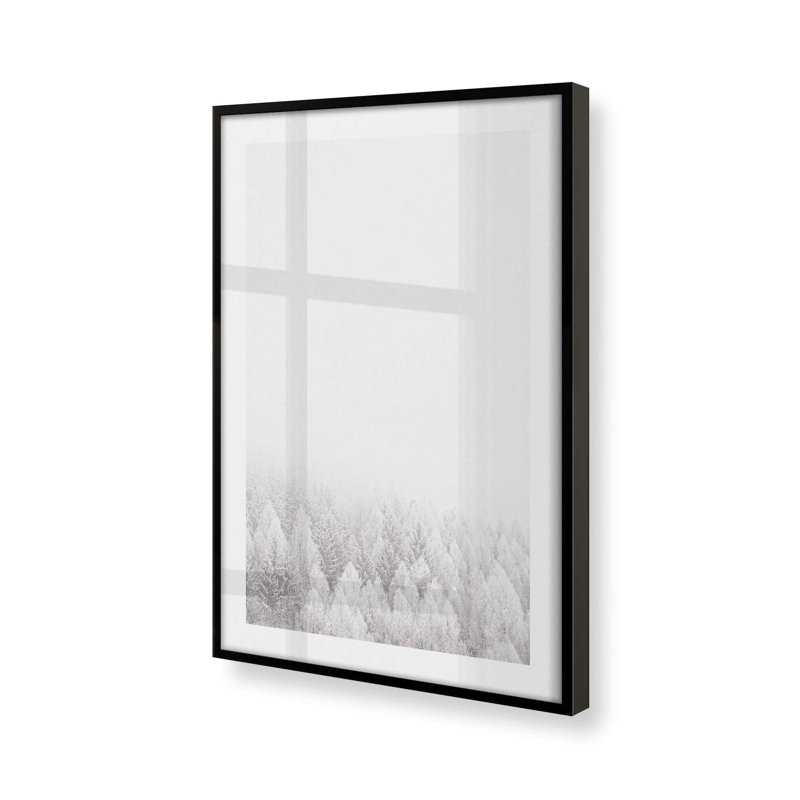 Impression de couverture d'hiver, dans un cadre,, Cadre noir satiné, H 21 po x l 17 po x P 1,25 po