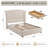 Button Tufted Wingback Velvet Upholstered Platform Bed with Storage Drawers, Queen, Cream Velvet-11630334-11630323