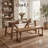 59 Inch Long Solid Wood Dining Bench with Turned Legs