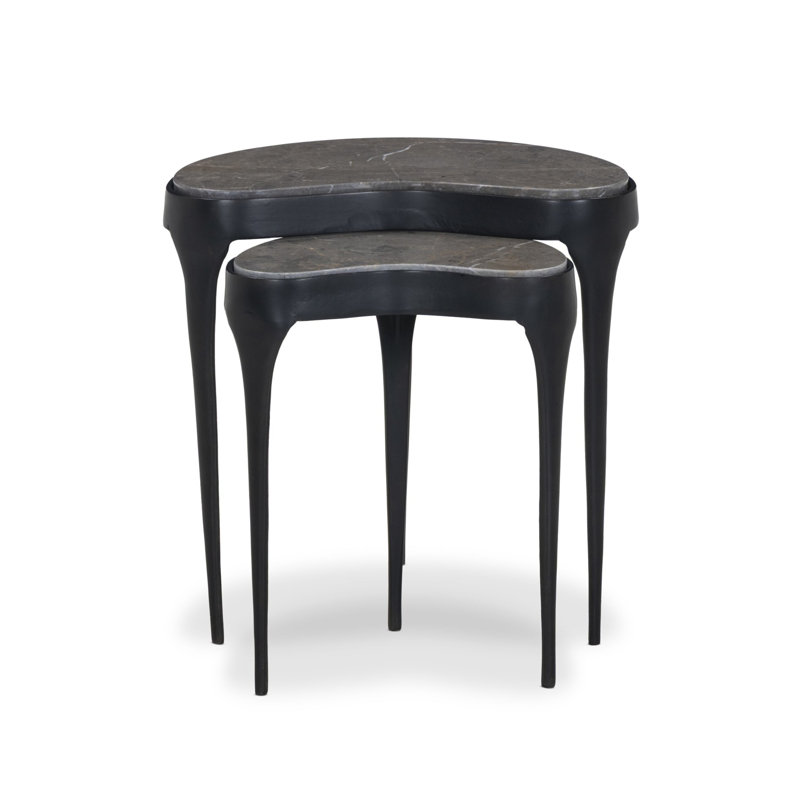 Shayla Nesting End Table-Warm Grey Marble