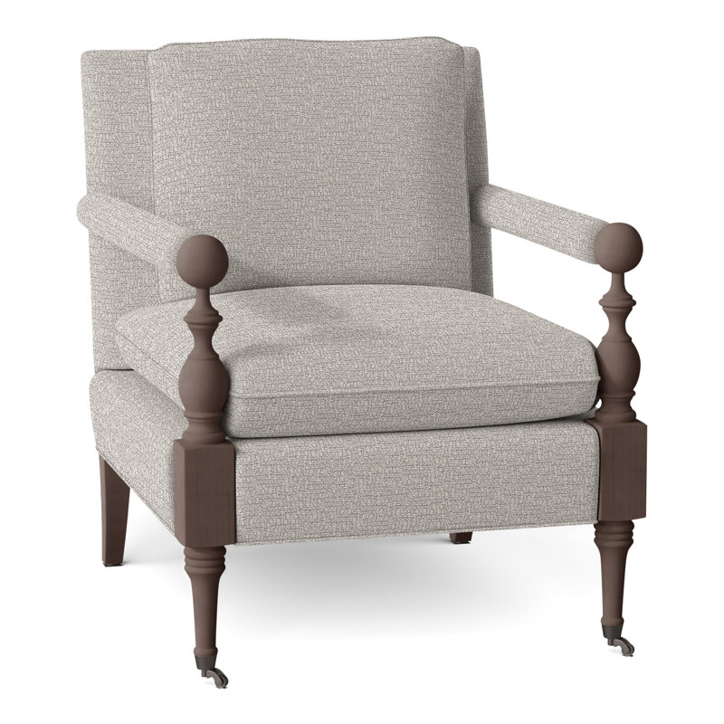 Leslie Armchair, Tobacco, Perigold In The Loop White Pepper