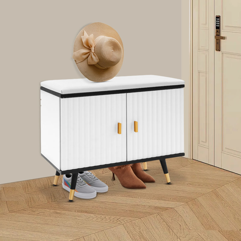 Shoe Storage Bench Freestanding Shoe Changing Bench With Cabinet Storage For Living Rooms, Entrances, Corridors, Hallways