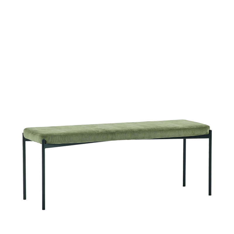 Fabric Upholstered Bench, Green