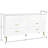 Seven Drawers Large Chest of Drawer Cabinet with Golden Handle and Golden Legs White Color