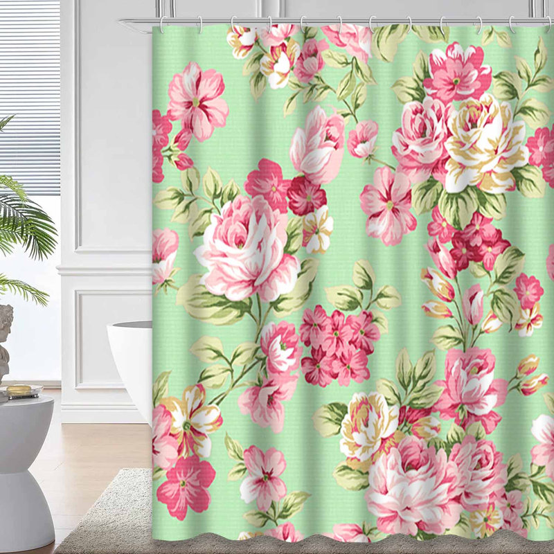 Bouquet de roses en tissu sans couture avec motif floral blanc vieilli et or avec 12 crochets, L 72 po x l 72 po