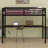 Metal Loft Bed With Power Outlet And LED Lighted, With Desk, Space-Saving