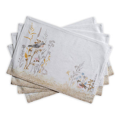 Ensemble de 4 napperons 100% coton lavables Maison d 'Hermine