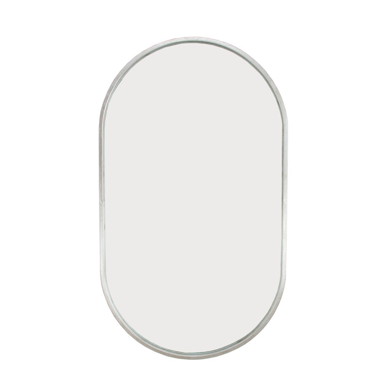 Tuma Oval Metal Mirror, Silver