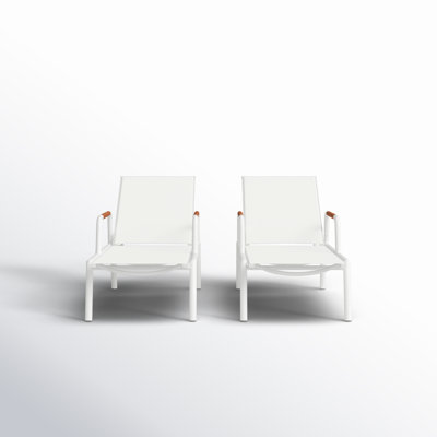 Dean Set Of 2 Arm Lounger, White