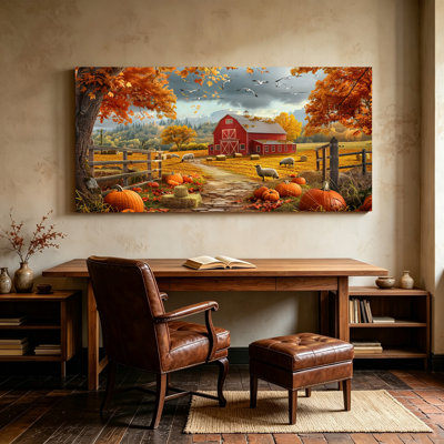 Art mural rustique citrouille, bonjour, images murales pour la cuisine, salle à manger, ferme, impressions sur toile, citrouilles, feuilles d'érable, automne, affiche, Halloween