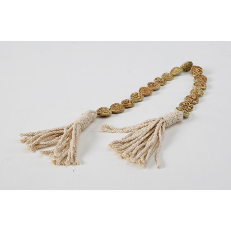 Lily's Living 0.8"H Hanging Decorative Jade Tassel - Blue And White, 1" H x 31" W x 1" D, Off White