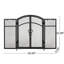 Écran de foyer en fer avec portes et outils inclus, noir mat, l 50,5 po x H 32 po 5,5 po 4 po 50 po 32 po 5,5 po