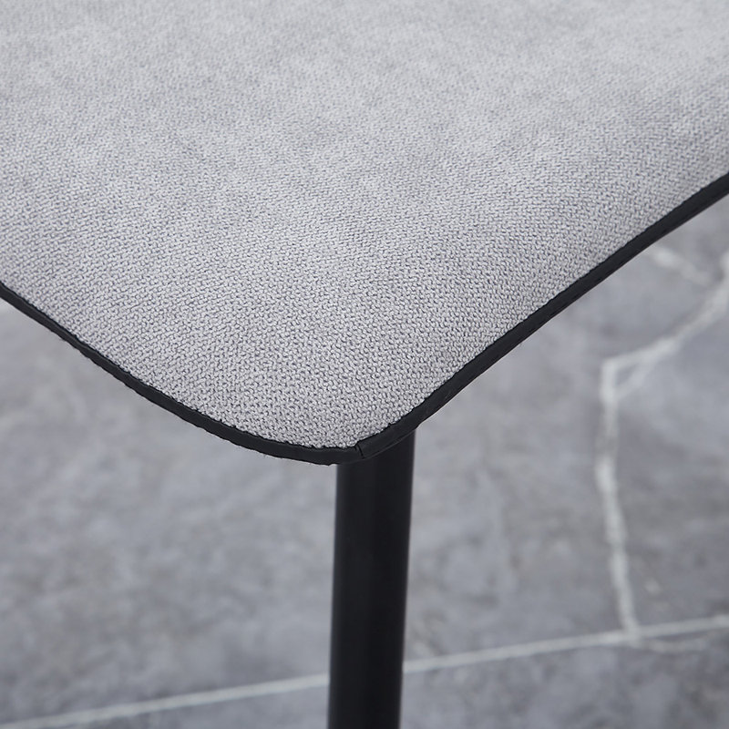 Ashlund 18.5'' H Linen Upholstered Side Chair, Black, Light Gray / Black