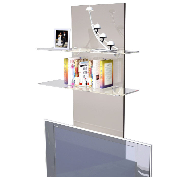 Mccrea 2 Piece Floating Shelf, Sand grey (glossy), No