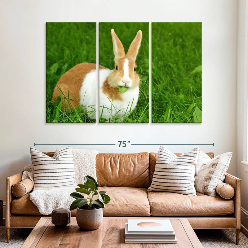 Rabbit Eating Leaf, 42" H x 65" W