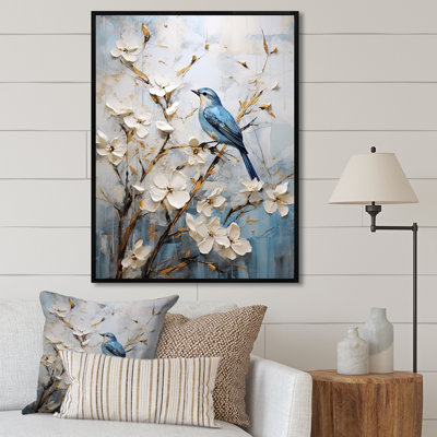 Minimalist Blossoms And Birds Of Spring - Seasonal Flowers Wall Art