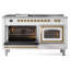 ILVE Nostalgie II Noblesse 60 inch Dual Fuel Range  (7 Sealed Burners + Griddle + French Top, Triple Glass Door, RAL)-101090786-101090787