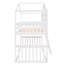 Lit superposé simple en bois massif avec intérieur de chambre blanche et ludique avec des meubles amusants-817702999