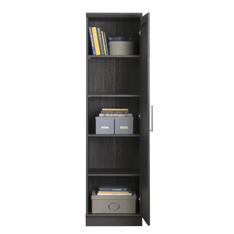Armoire de rangement à 4 tablettes Gibney, Chêne corbeau