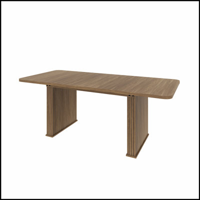 Table de salle à manger moderne pour 6 à 10 personnes, table de cuisine en bois avec double piédestal robuste, table de salle à manger en bois pour la salle à manger