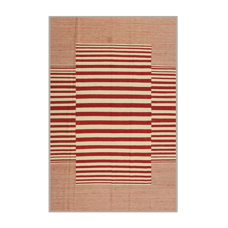 Tapis de zone rouge contemporaine, Rectangle 5 pi x 8 pi