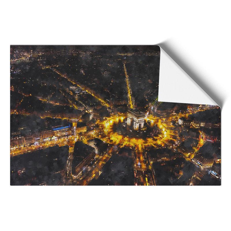 Paris Skyline Painting - Frameless Print, 21cm H x 30cm W x 0.1cm D