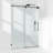 56-61" W x 60" H Frameless Single Sliding Shower Tub Door, 3/8" (10mm) Clear SGCC Tempered Glass with R5 Beveled Edge, Shatter-Resistant Safety Film, Includes Installation Hole Locator, Round Top Rail-122760334