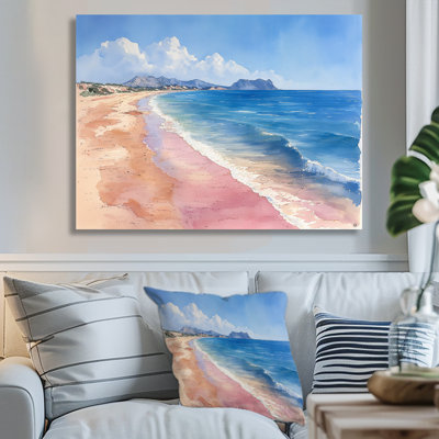 Évasion à  la plage en Italie : bleu et rose - Affiche murale de plage
