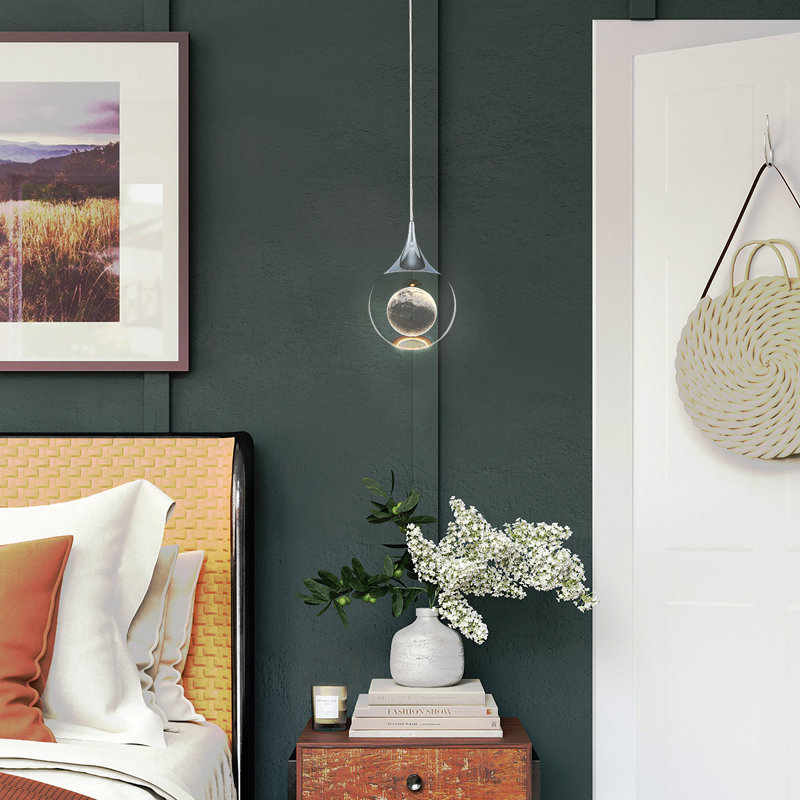 Lyken 1 - Light LED Single Pendant, Chrome