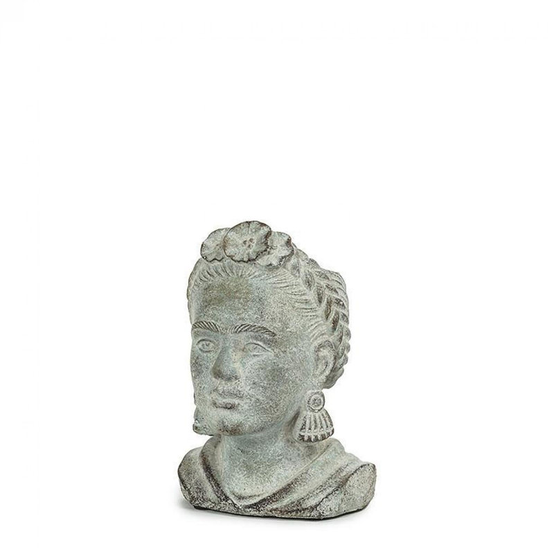 Grey Lady Head Planter, 7" H x 4.5" W x 5" D
