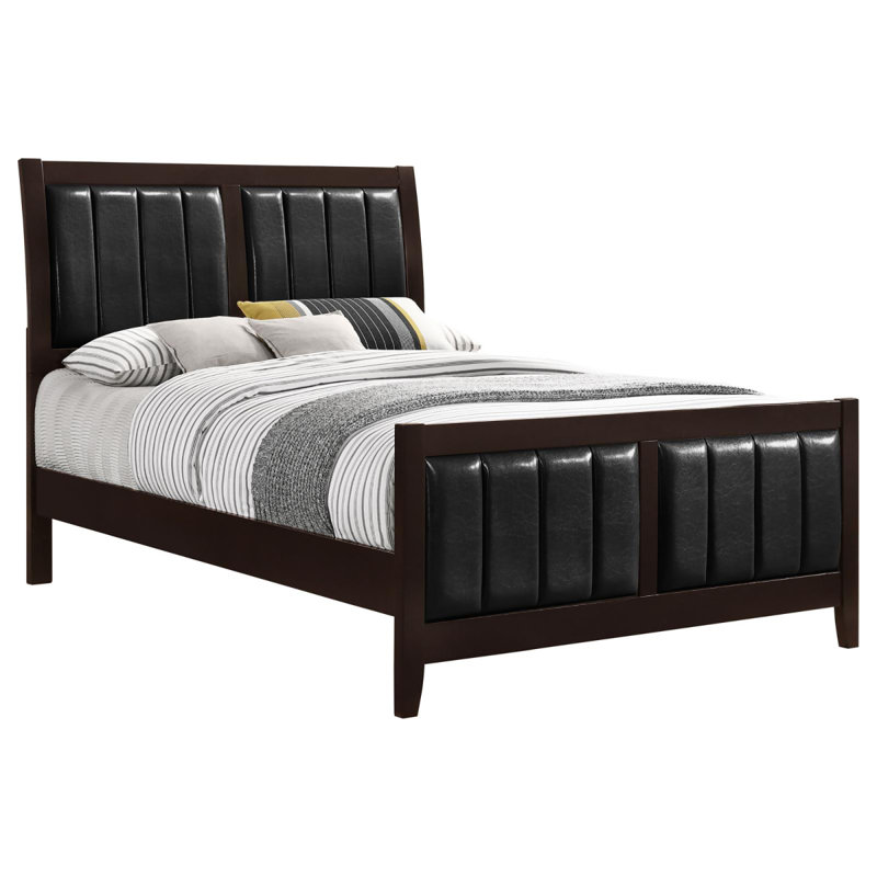 Cappuccino and Black Queen Panel Bed, Queen