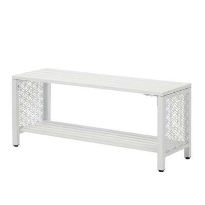 Banc de rangement en métal 39 po
