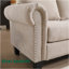 Canapé modulaire convertible avec rangement, canapé en L, canapé à quatre places, canapé modulaire en tissu de lin moderne pour le salon, beige-121060060