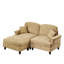 Canapé d'intérieur, élégant canapé Mid-Century à deux places en forme de L avec accoudoirs évasés, jupes amovibles, pieds fuselés et repose-pieds mobile pour des espaces de vie confortables-1844520756