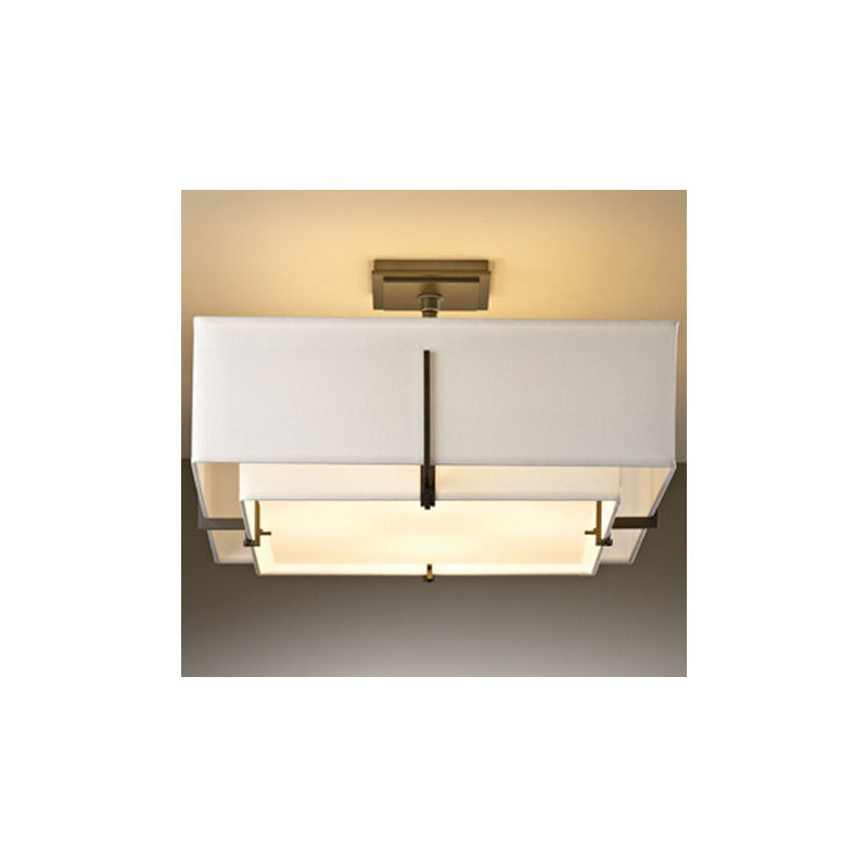 Exos 4 - Light 20.6" Semi Flush Mount, Flax, Dark Smoke