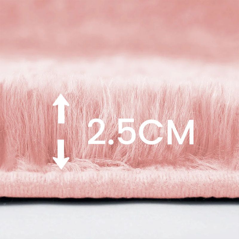 Zamora Pink Area Rug Non-Slip Bedroom Soft Carpet  , Rectangle 120 x 170cm