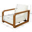 Chaise d'appoint de patio moderne Galvin avec coussin épais et structure en bois d'acacia-130695199