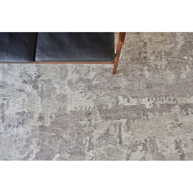 Abstract Area Rug in Brown, Rectangle 10' x 14'