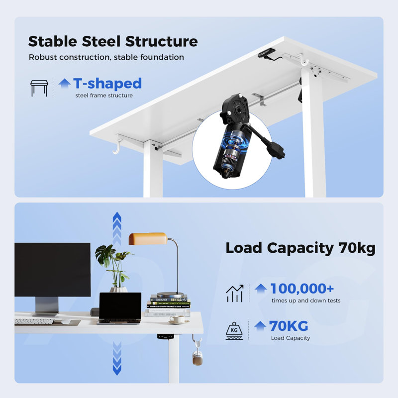 Adjustable Metal Base Computer Desk