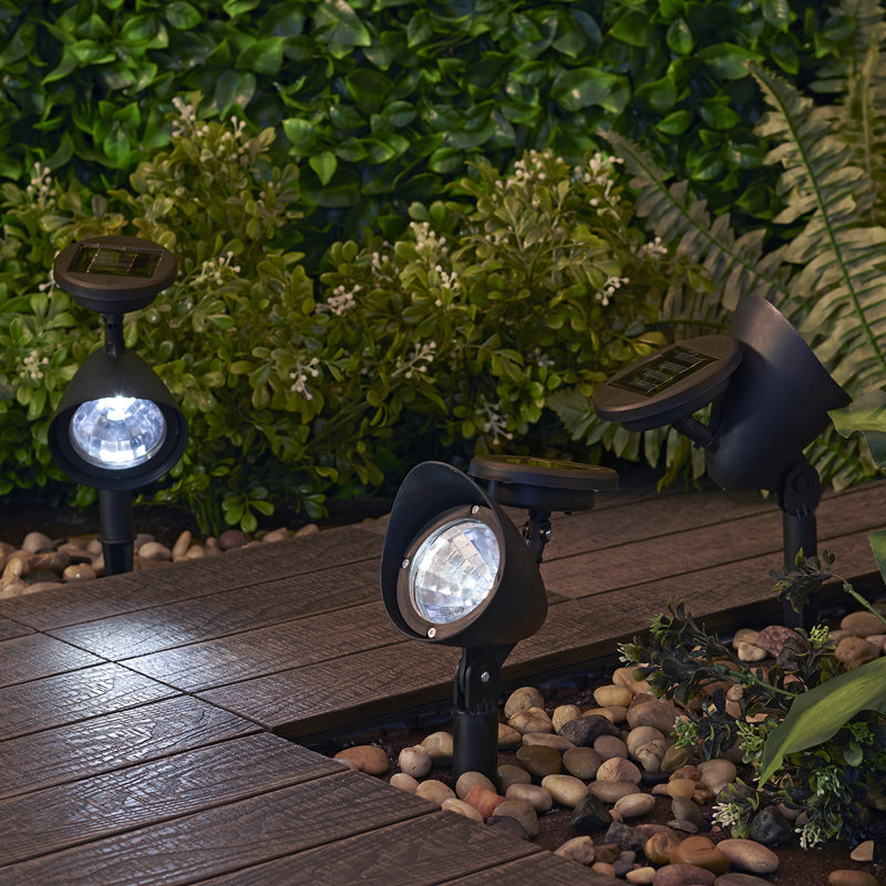 Ensemble de lumières de sentier à basse tension noires à énergie solaire