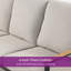 3 Person Steel Sofa With Faux Leather Wicker