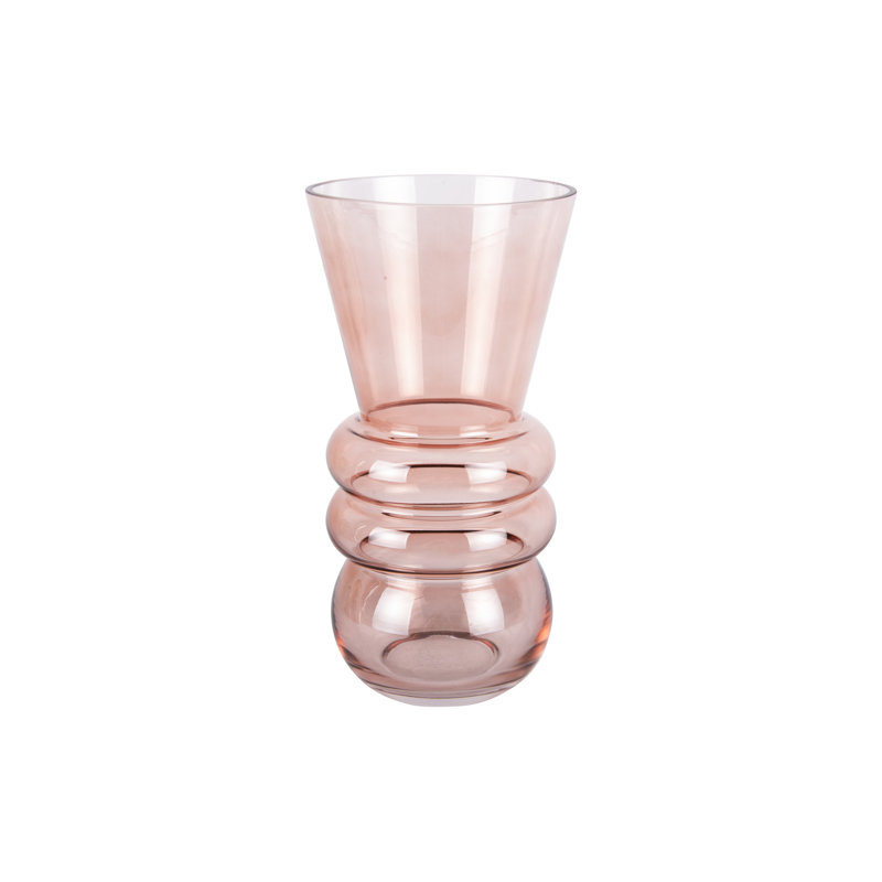 Glass Table Vase, Faded Pink, 33cm H x 21cm W x 21cm D