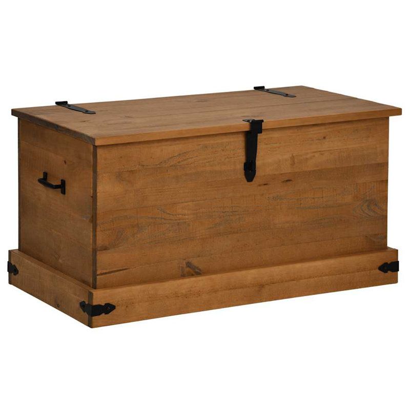 Coffre de rangement en bois de pin massif brun moyen Vidaxl