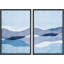Paysage abstrait, aquarelle bleue, motifs de vagues pastel, illustrations de formes abstraites, paysage chic moderne, néon-100707952-100707951