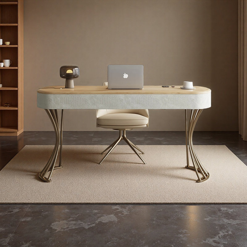 Bureau en bois massif exquis, H 29,52 po x l 62,99 po x P 23,62 po