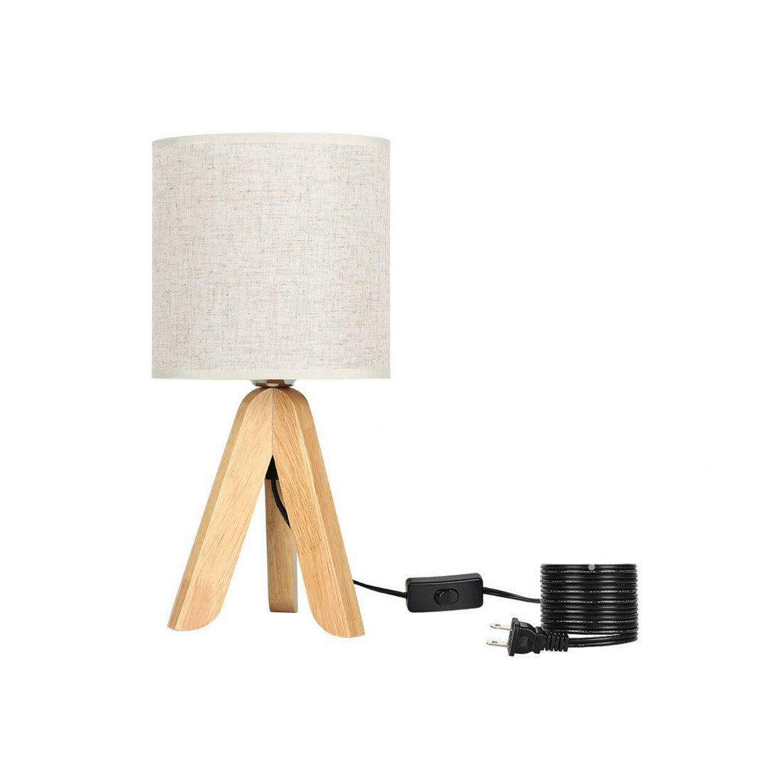 Wood Table Lamp With Fabric Linen Shade Corrigan Studio® Shade
