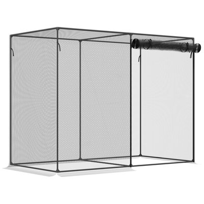 6' X 3' Crop Safeguarding Hut - Garden. Black With Zipper. Steel Frame, Robust Mesh. Protects Fruits From Animals. 77.5" W 38.97" D 59" H Plant Cage Backyard. Stable Long-lasting Guards Veggies.