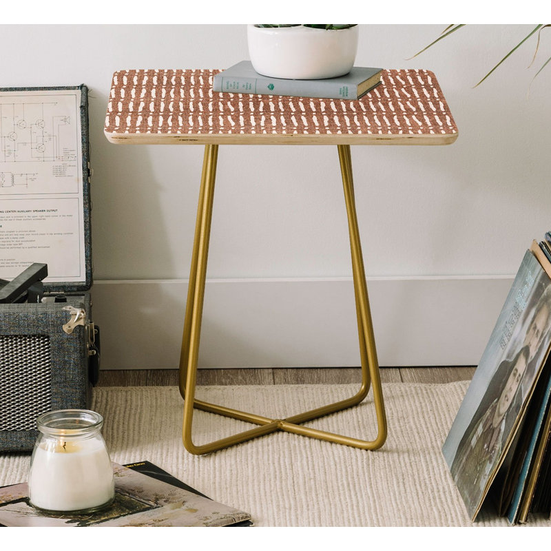 Table de bout à pieds croisés, Brun