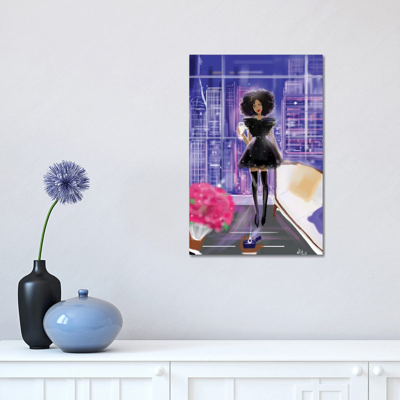 Roses And Diamond by Nicholle Kobi - Print on Canvas, Wrapped Canvas, 30.48 cm H x 45.72 cm W