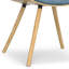 Malden - Chaise de salle à manger en bois cintré avec dossier en bois - bleu denim / brun clair-1331559246-1331559247